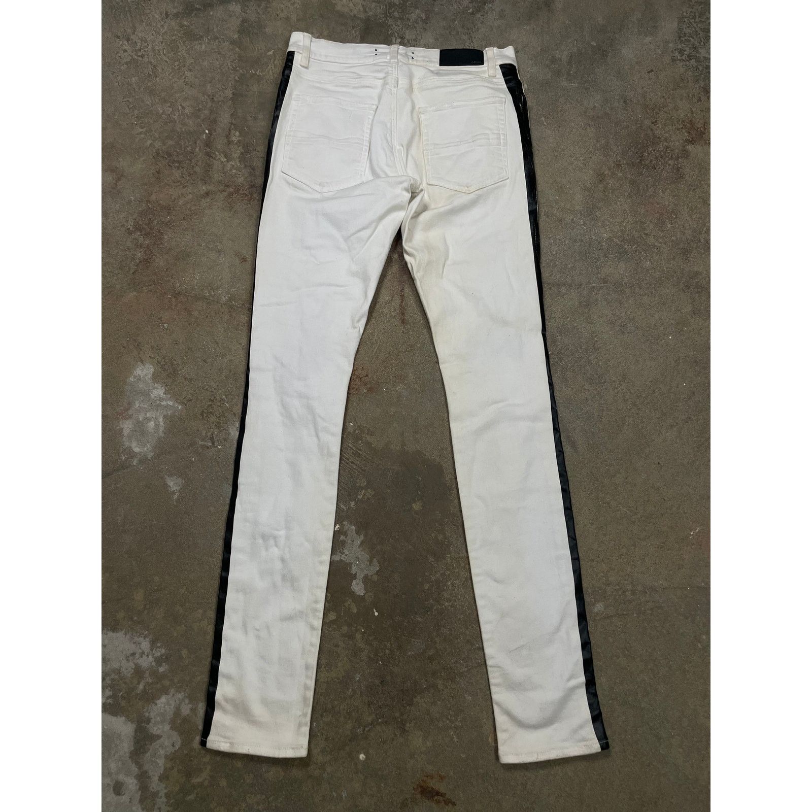 Amiri Amiri Jeans White Black Stripe Used 31 Size US 31 - 3 Thumbnail