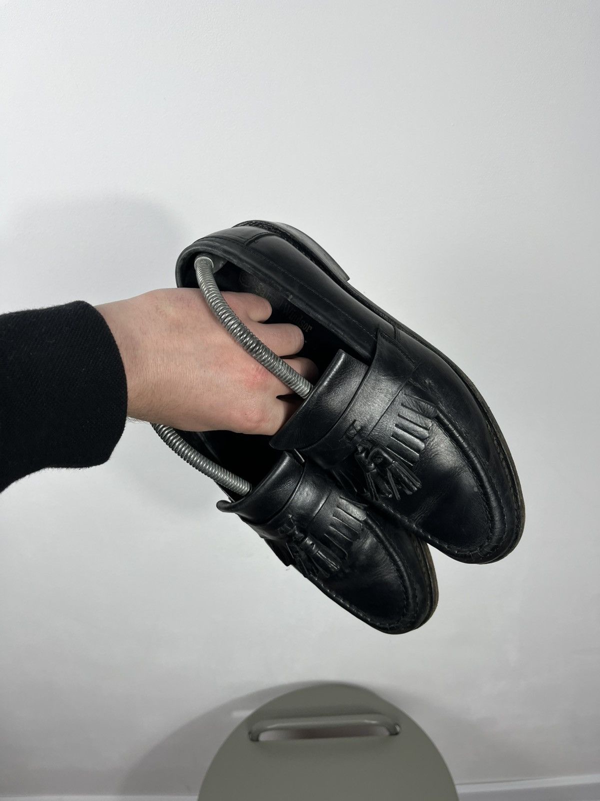 Other Samuel Windsor Black Leather Tassel Loafers Dress Shoes US 8 Size US 8.5 / EU 41-42 - 14 Thumbnail