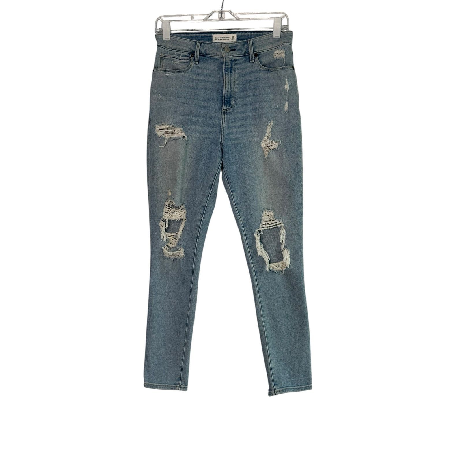 Abercrombie & Fitch Abercrombie & Fitch blue high rise super skinny jeans size 6 Size 28" / US 6 / IT 42 - 9 Thumbnail