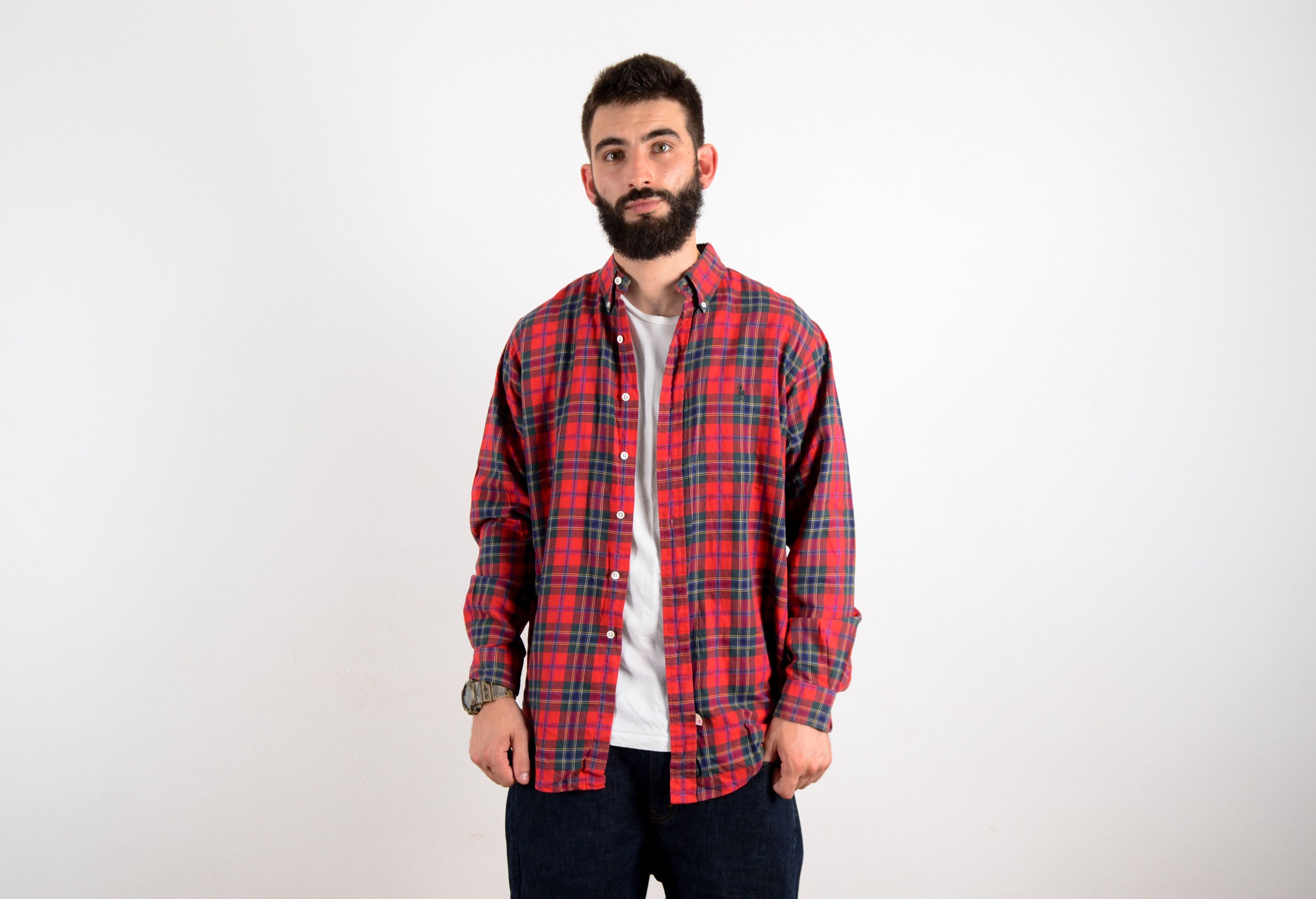 Polo Ralph Lauren Vintage Ralph Lauren Red Flannel Checkered Shirt Size US L / EU 52-54 / 3 - 2 Thumbnail
