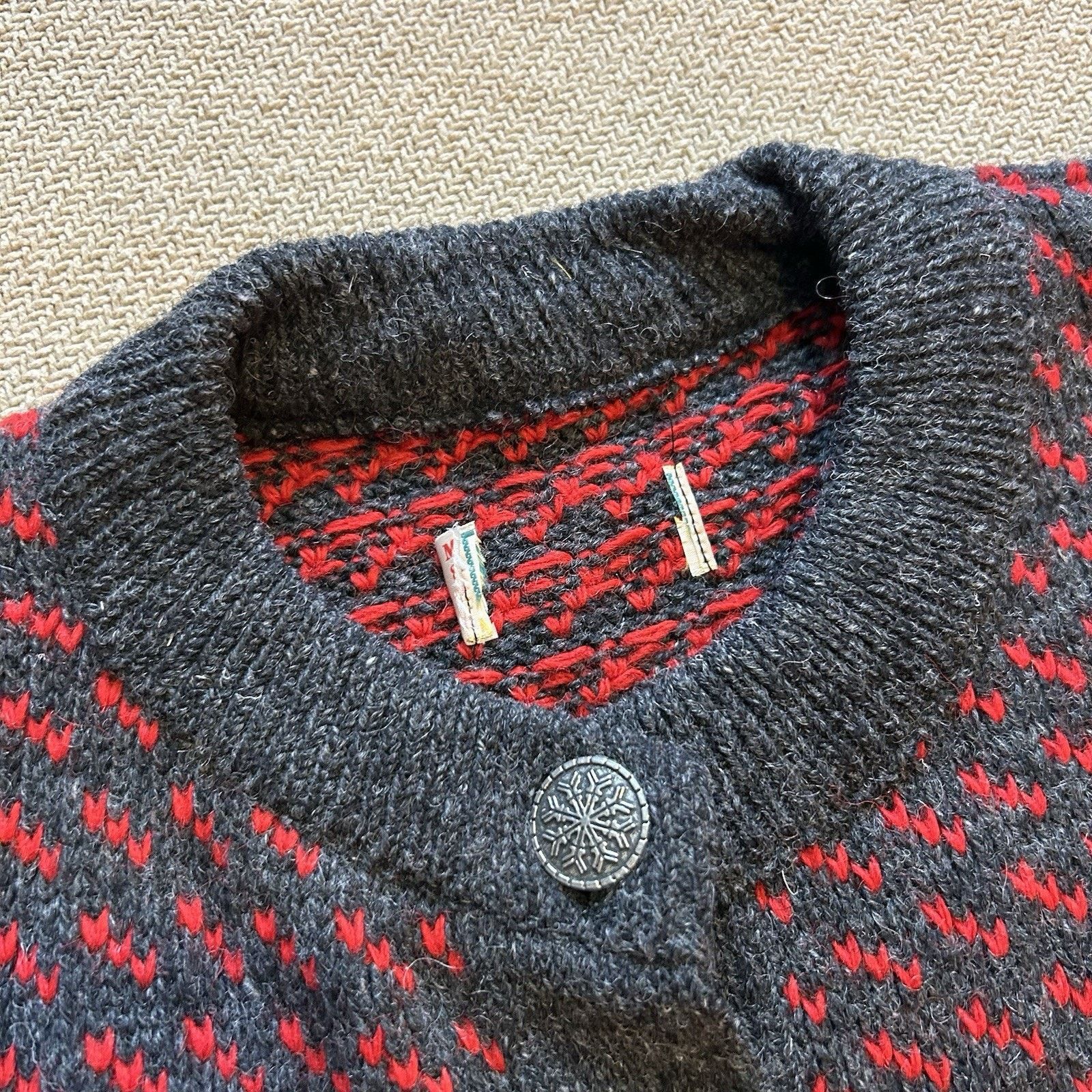 L.L. Bean Vintage 80s Birdseye Heavy Wool Knit Cardigan Sweater Medium Size M / US 6-8 / IT 42-44 - 3 Thumbnail