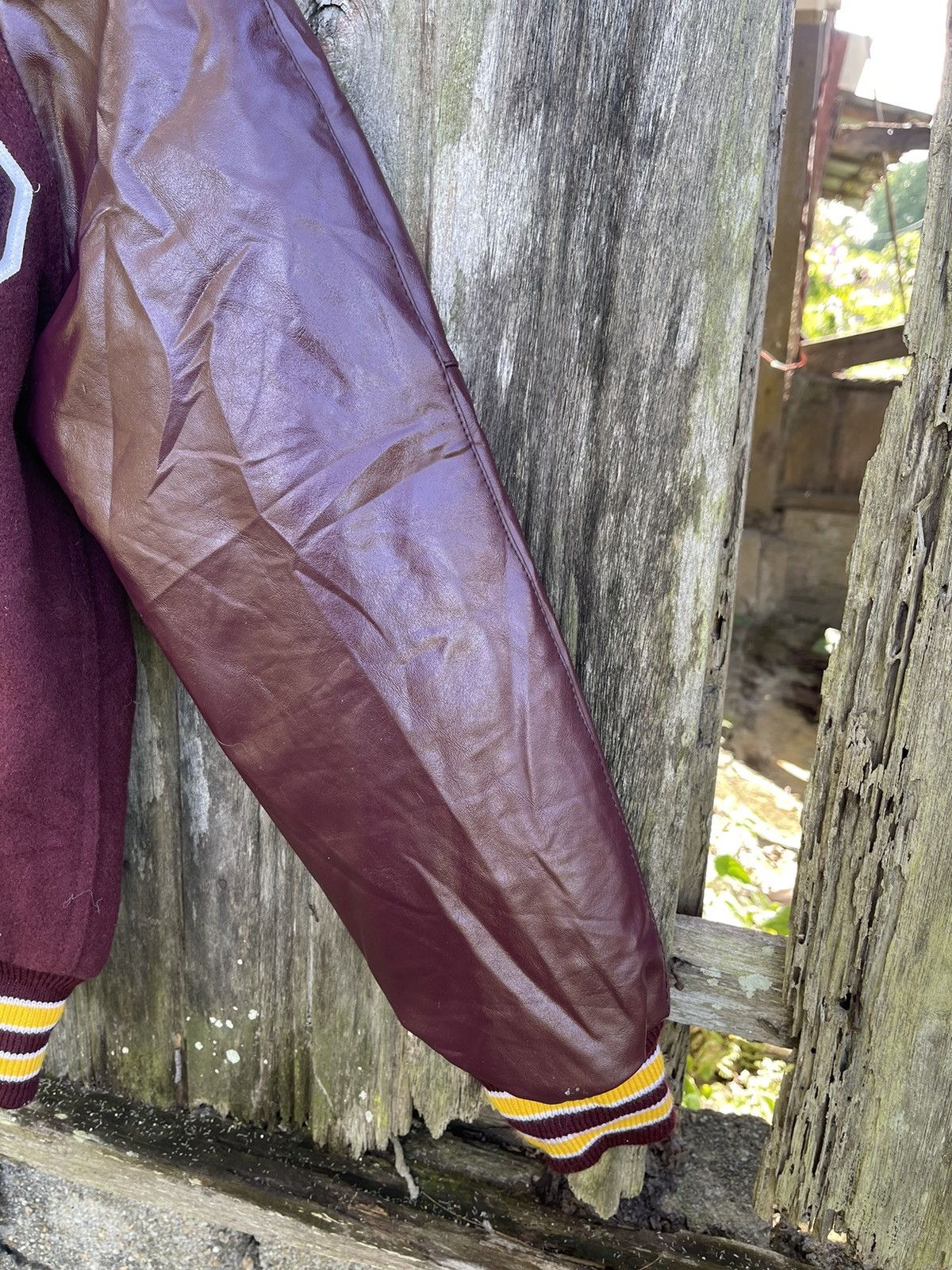 Designer Vintage Burgundy Dilly Letterman Varsity Jacket (XS) Size US XS / EU 42 / 0 - 8 Thumbnail