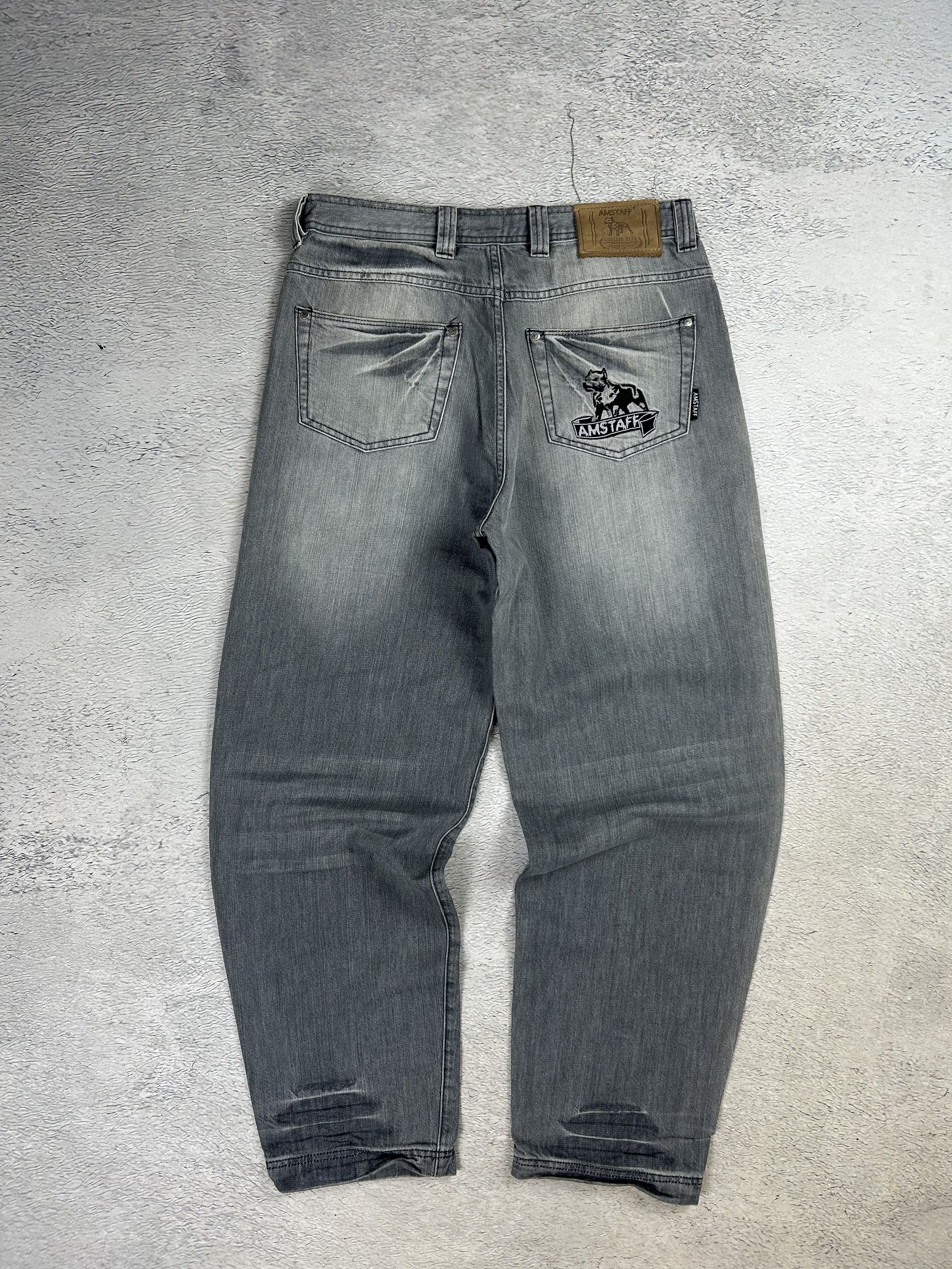 Vintage Streetwear Baggy Jeans Drill Amstaff SK8 Loose Fit Patch Size US 34 / EU 50 - 5 Thumbnail