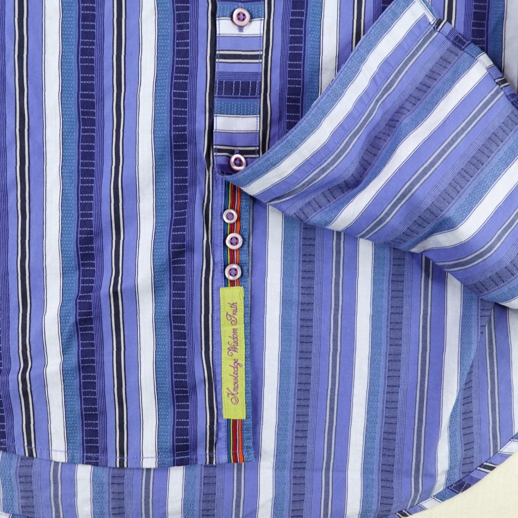 Robert Graham Robert Graham Shirt Mens Large Blue White Stripes Button-Up Collared Button Up Long Sleeve Cotton Size US L / EU 52-54 / 3 - 6 Thumbnail