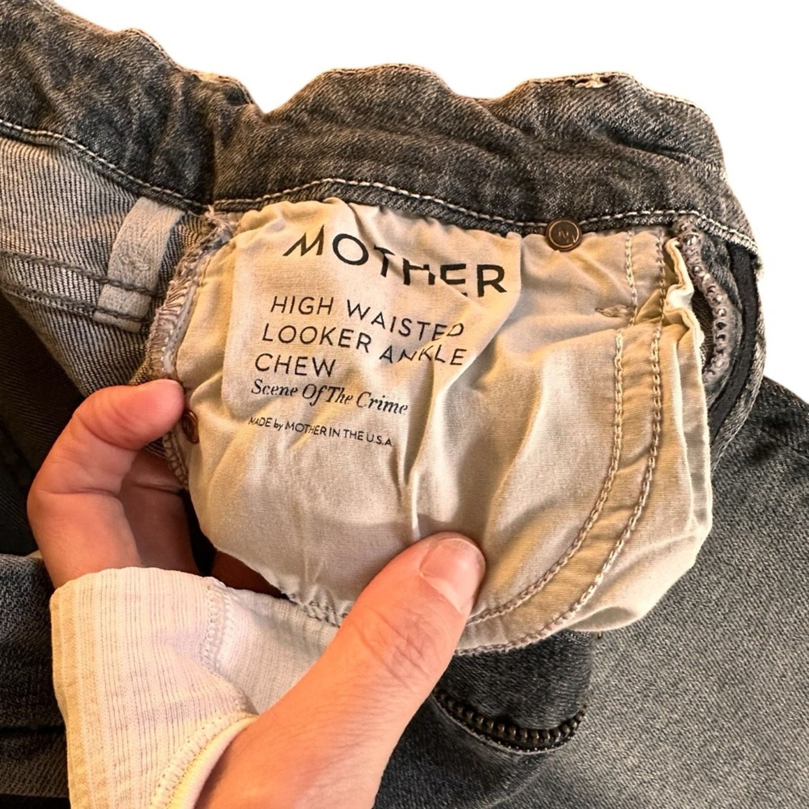 MOTHER MOTHER High Waisted Looker Ankle Chew Jeans - Size 24 Size 24" / US 00 / IT 34 - 10 Thumbnail