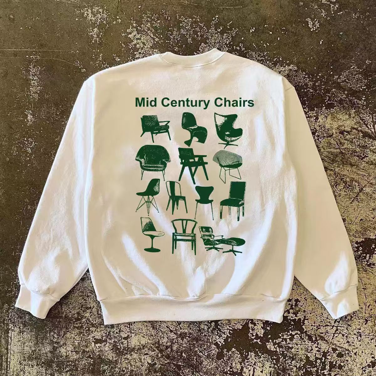 Japanese Brand × Vintage White Retro Chair Print Casual Cotton Sweatshirt Size US L / EU 52-54 / 3 - 1 Thumbnail