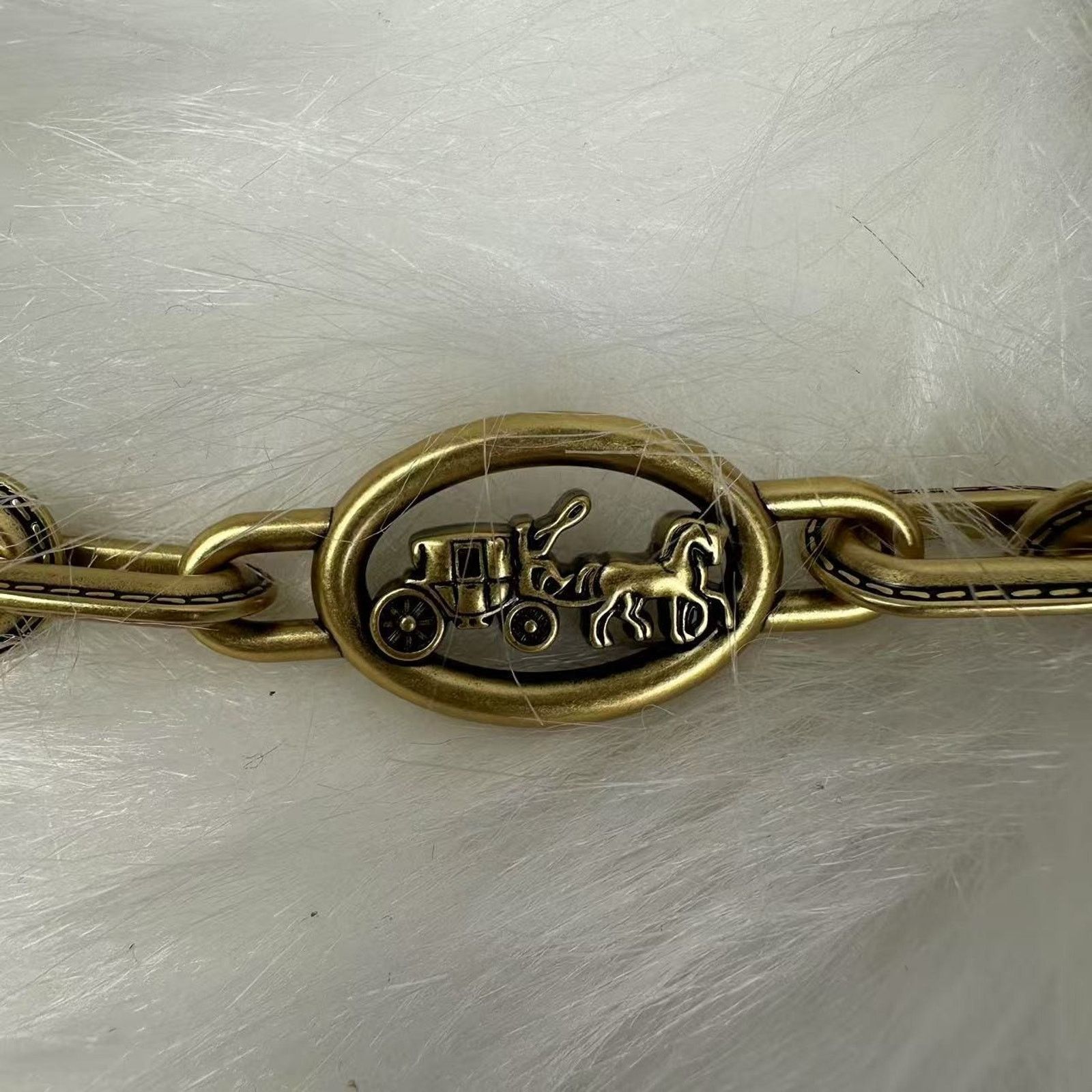 Coach Coach Horse & Carriage Chain Strap In Brass/Brass CX180 NWT Size ONE SIZE - 3 Thumbnail