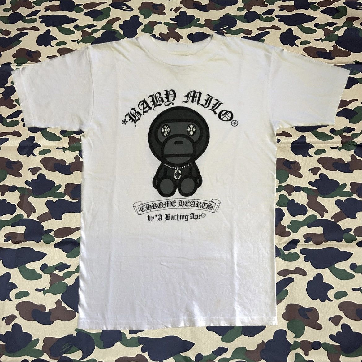 Bape Baby Milo X Chrome Heart Tee | Grailed