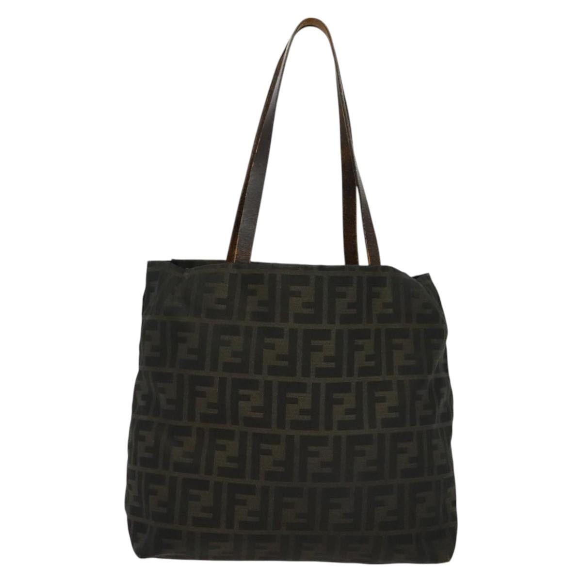 Fendi FENDI Zucca Canvas Tote Bag Nylon Brown Black Size ONE SIZE - 3 Thumbnail