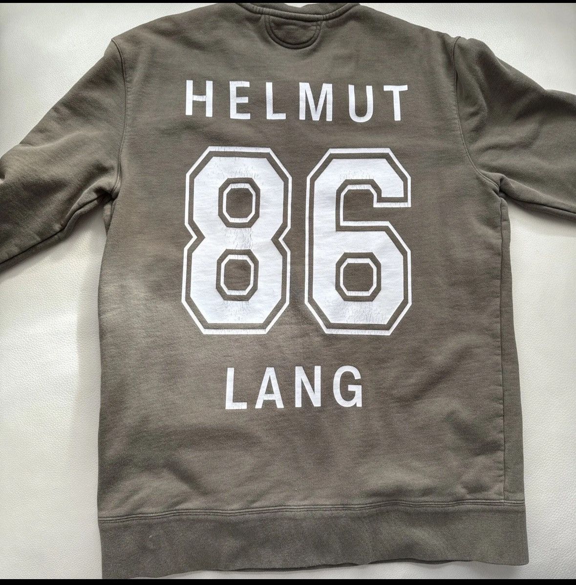 image of Helmut Lang Varsity Crewneck in Brown, Men's (Size Large)