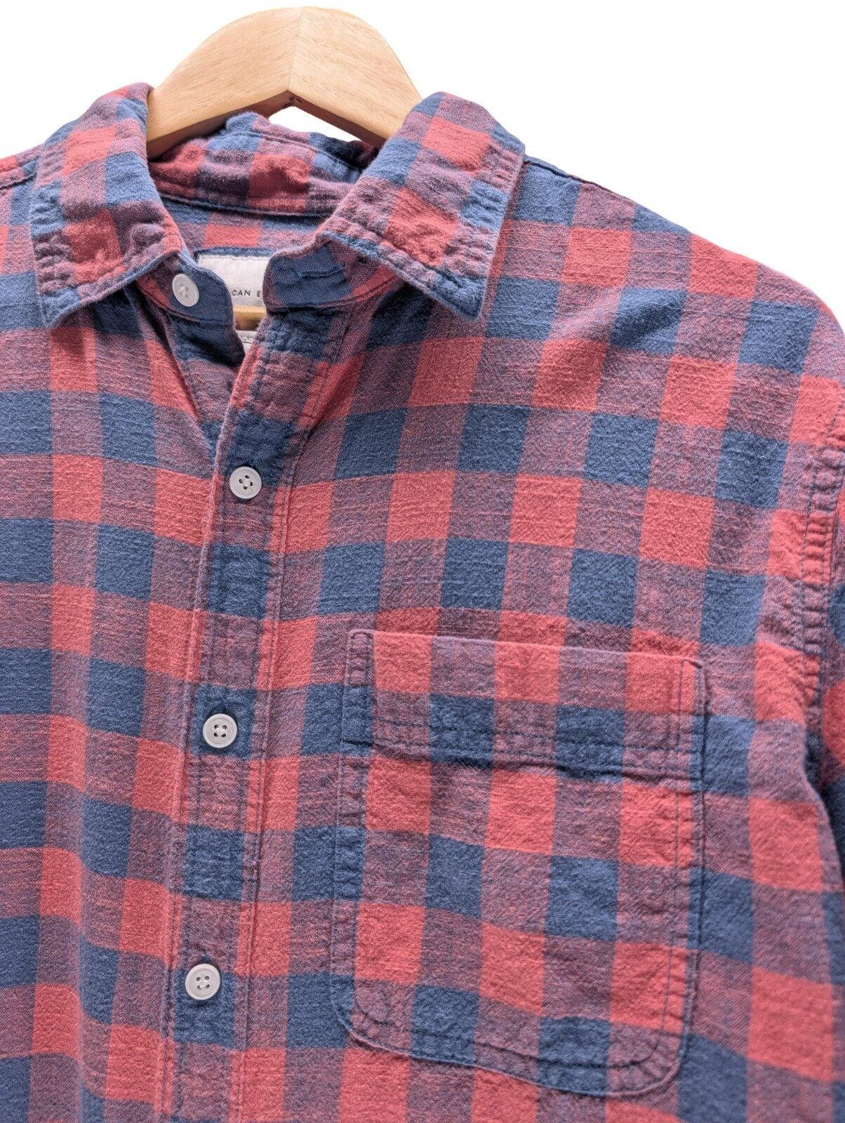 American Eagle Outfitters American Eagle Flannel Shirt Men M Super Soft Plaid Red Blue Size US M / EU 48-50 / 2 - 5 Thumbnail