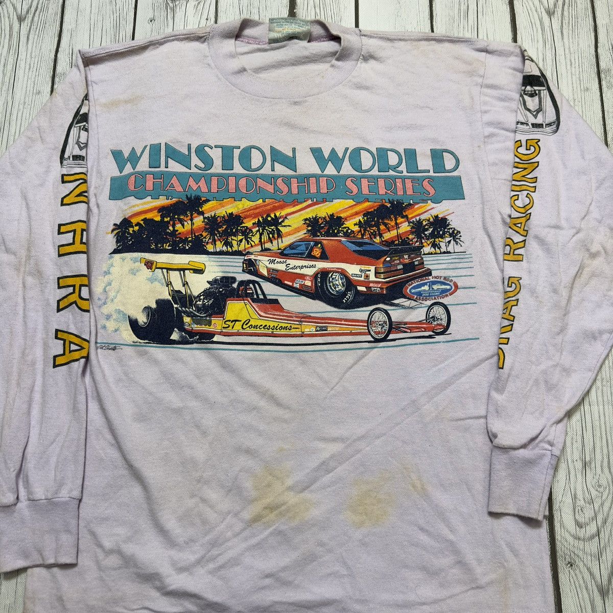 Vintage Vintage Drag Racing long sleeve tee Size US L / EU 52-54 / 3 - 3 Thumbnail