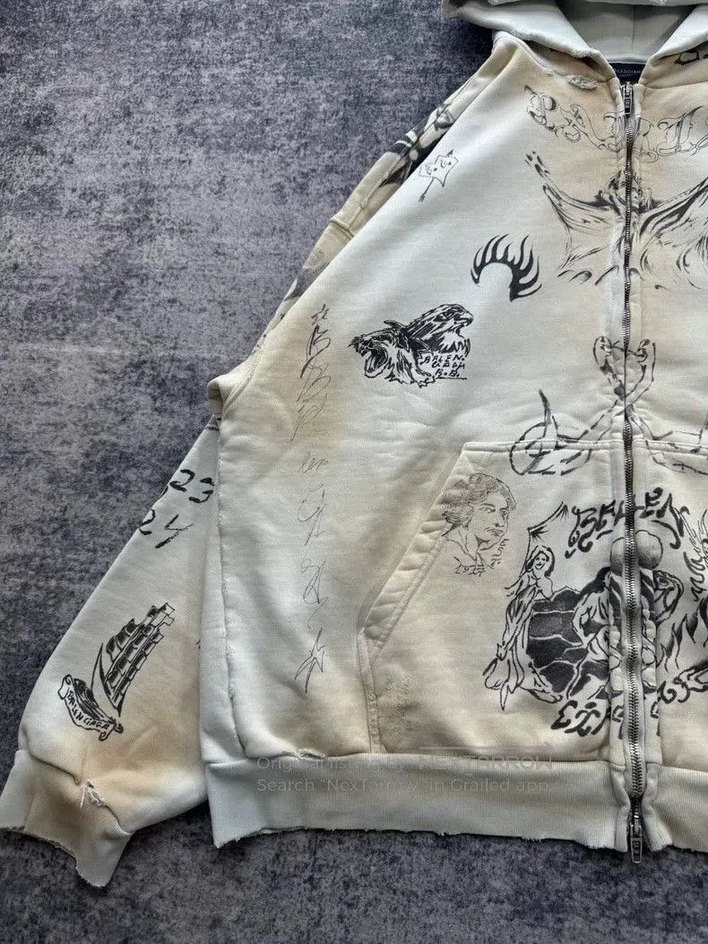 Balenciaga Balenciaga Tattoo Graffiti Zip Jacket. Size US L / EU 52-54 / 3 - 2 Thumbnail