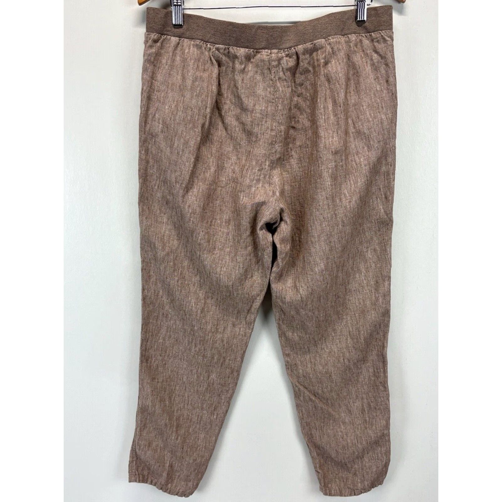J. Jill VINTAGE? J. Jill Love Linen Pants Sz Medium Brown Pull On Lagenlook Casual Woman Pants Regular Brown Linen Tapered Lagenlook ALL? Size 32" / US 10 / IT 46 - 3 Thumbnail
