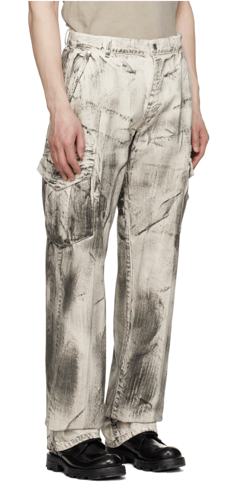 Rta Off-White & Gray Theo Cargo Pants Size US 33 - 1 Thumbnail