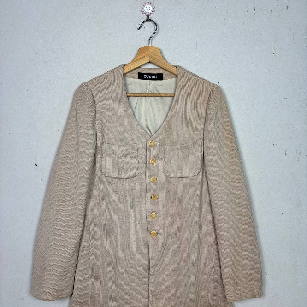 Zucca Vintage Zucca by Issey Miyake Beige Rib Knit Jacket - M Size M / US 6-8 / IT 42-44 - 3 Thumbnail