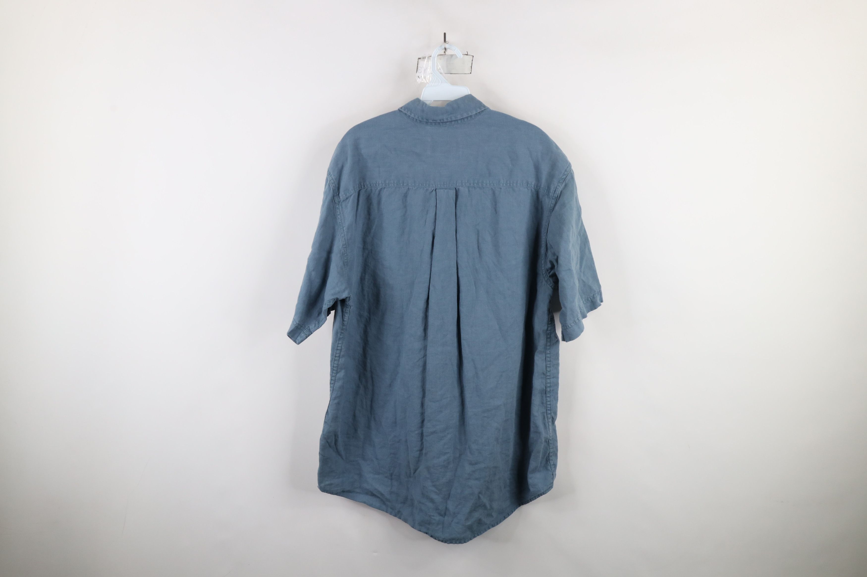 Eddie Bauer × Vintage Vintage 90s Eddie Bauer Linen Short Sleeve Button Shirt Size US L / EU 52-54 / 3 - 8 Thumbnail
