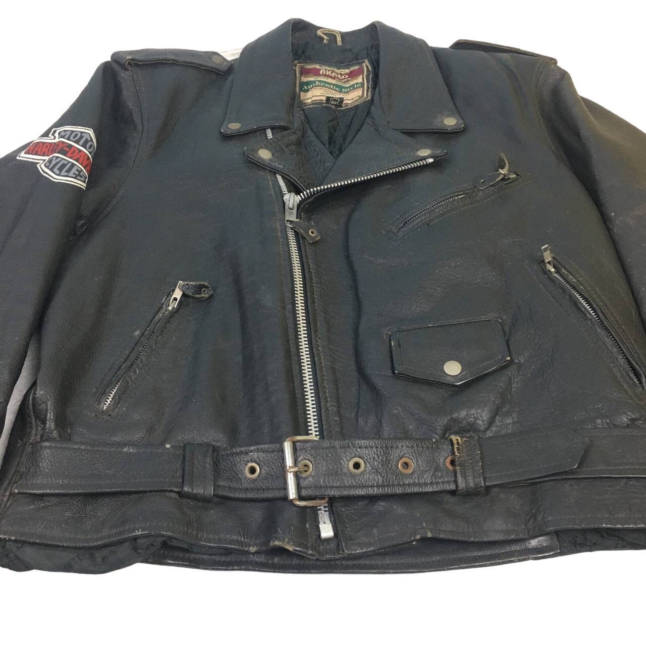 Genuine Leather Akaso Division Harley Davidson Printed Leather Biker Jacket Size US M / EU 48-50 / 2 - 4 Thumbnail