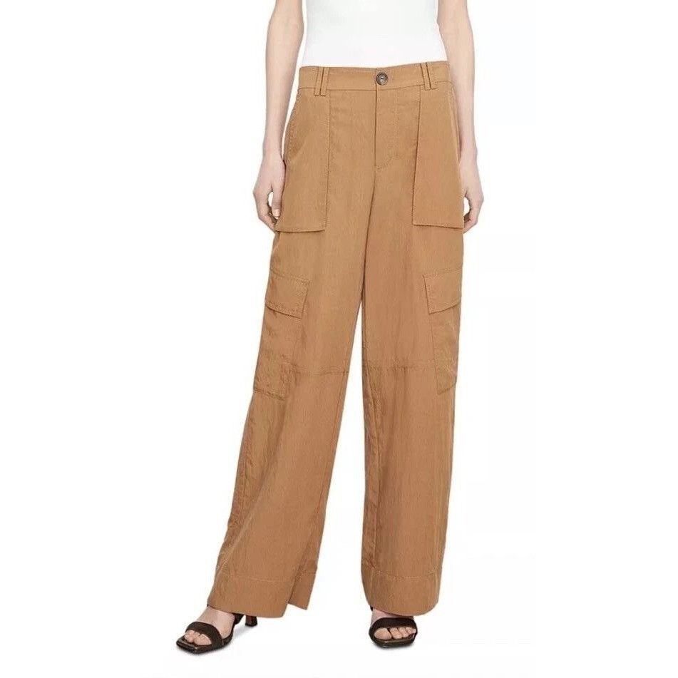 Vince Vince Wide Leg Cargo Pant Women 12 Tan Utility HighRise Wool Size 34" / US 12 / IT 48 - 15 Thumbnail