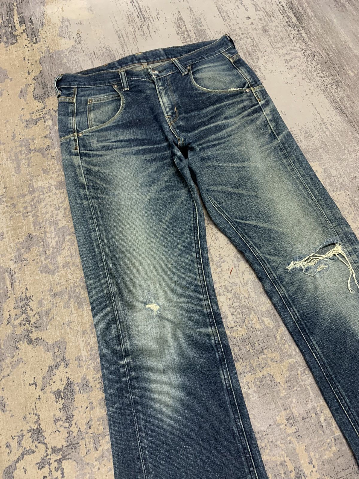 If Six Was Nine LEE Distress Faded Boot Cut Y2K Mud max style jeans Size US 31 - 2 Thumbnail