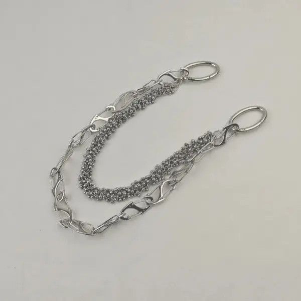 Japanese Brand x Asa Heavy-Duty Cuban Link Hip-Hop Pants Chain Silver Size ONE SIZE - 5 Thumbnail