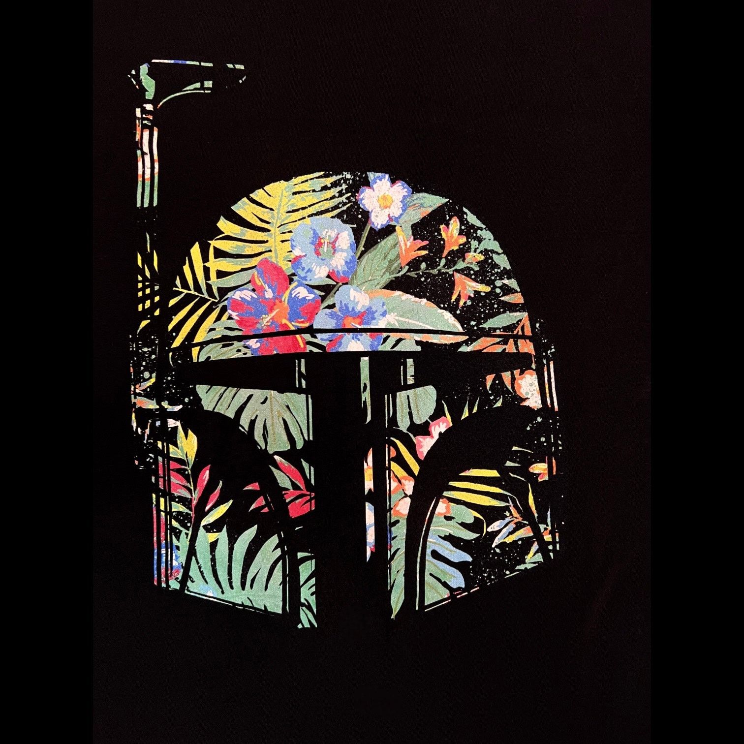 Star Wars Star Wars Boba Fett Floral Helmet Black T-Shirt - Medium Size US M / EU 48-50 / 2 - 2 Thumbnail