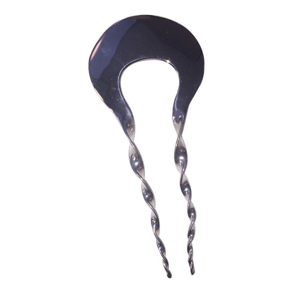 Oval Sterling Silver Modernist Hair Comb