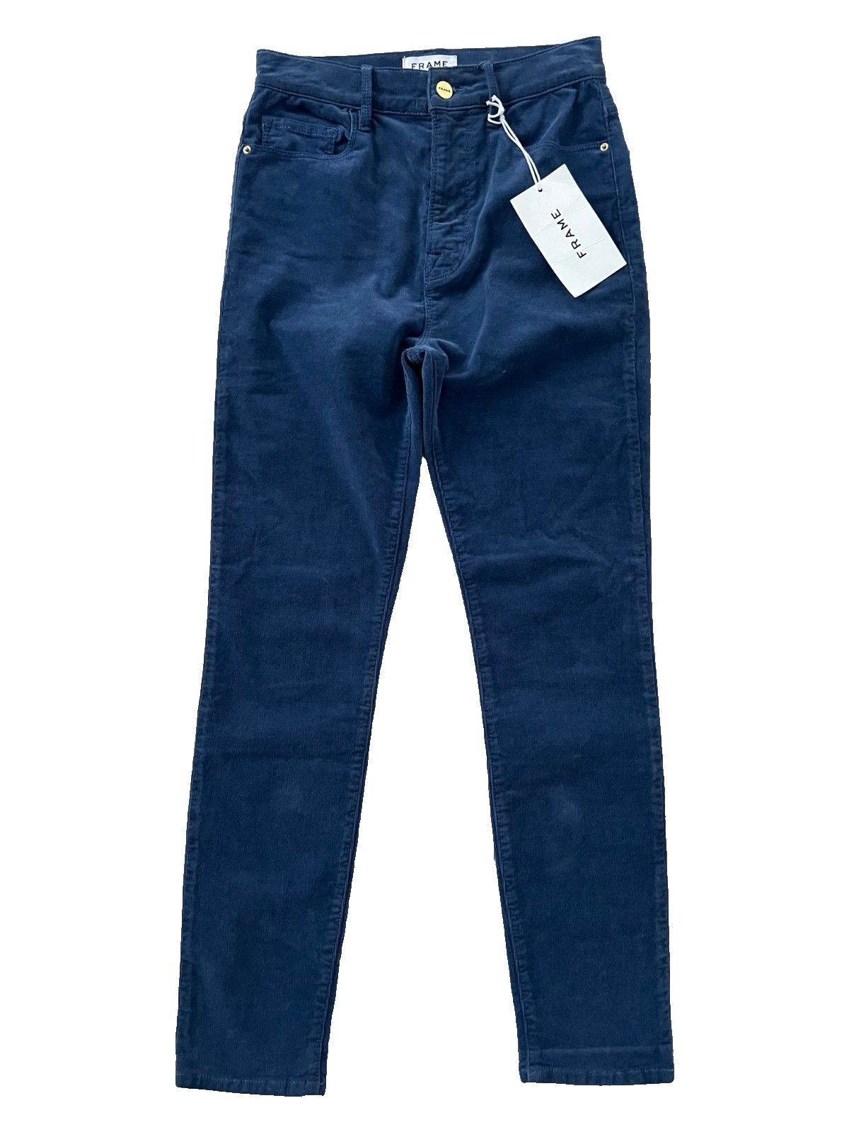 Frame Frame Ali High Rise Slim Corduroy Pants Twilight Navy ( 27 ) Size 27" / US 4 / IT 40 - 4 Thumbnail