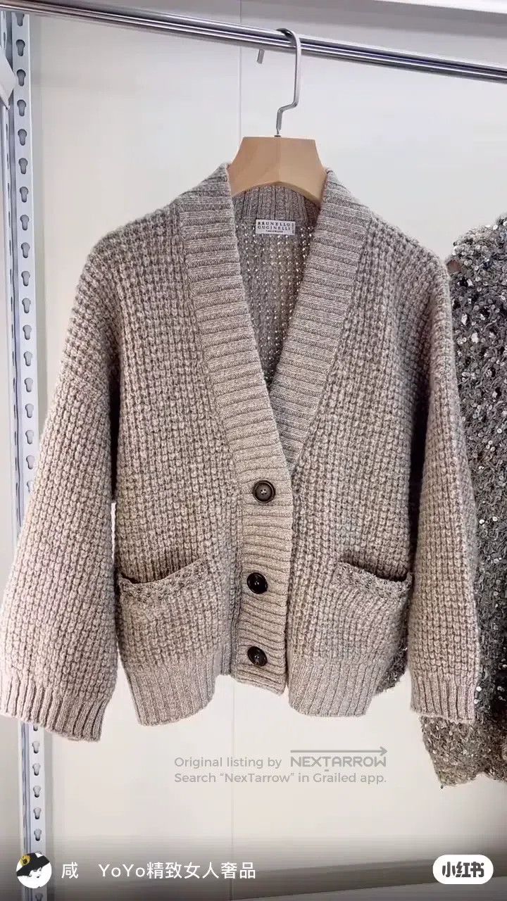 Brunello Cucinelli Brunello Cucinelli Beaded Cashmere Cardigan Size M / US 6-8 / IT 42-44 - 1 Thumbnail