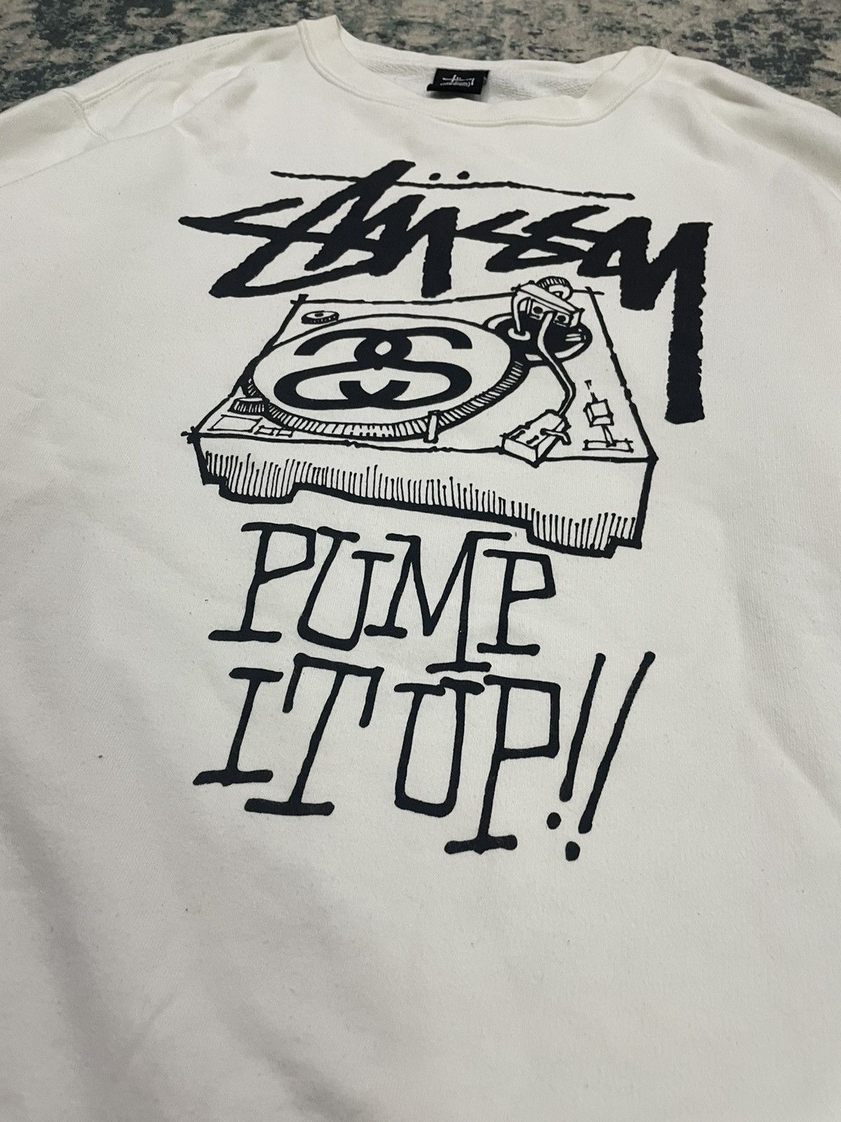Stussy Stussy Pump It Up Crewneck White Medium Size US L / EU 52-54 / 3 - 6 Thumbnail
