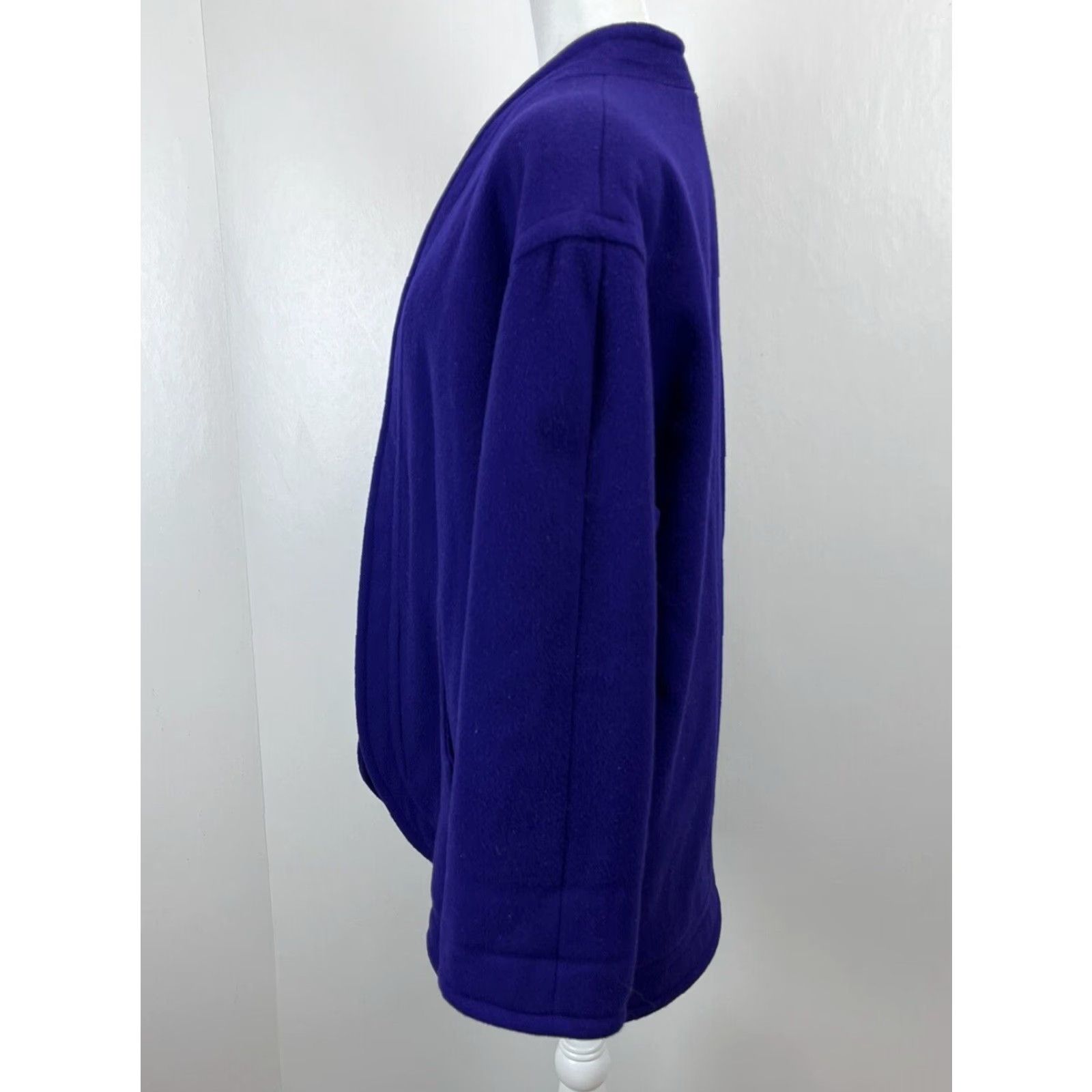 Vintage VINTAGE Unbranded Wool Jacket Sz Medium Womens Open Front Lined Purple 80s Classic Size M / US 6-8 / IT 42-44 - 2 Thumbnail