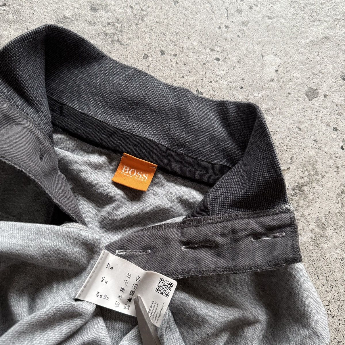 Hugo Boss Hugo Boss Orange Mens Grey Long Sleeve Henley Polo Shirt Size US M / EU 48-50 / 2 - 11 Thumbnail