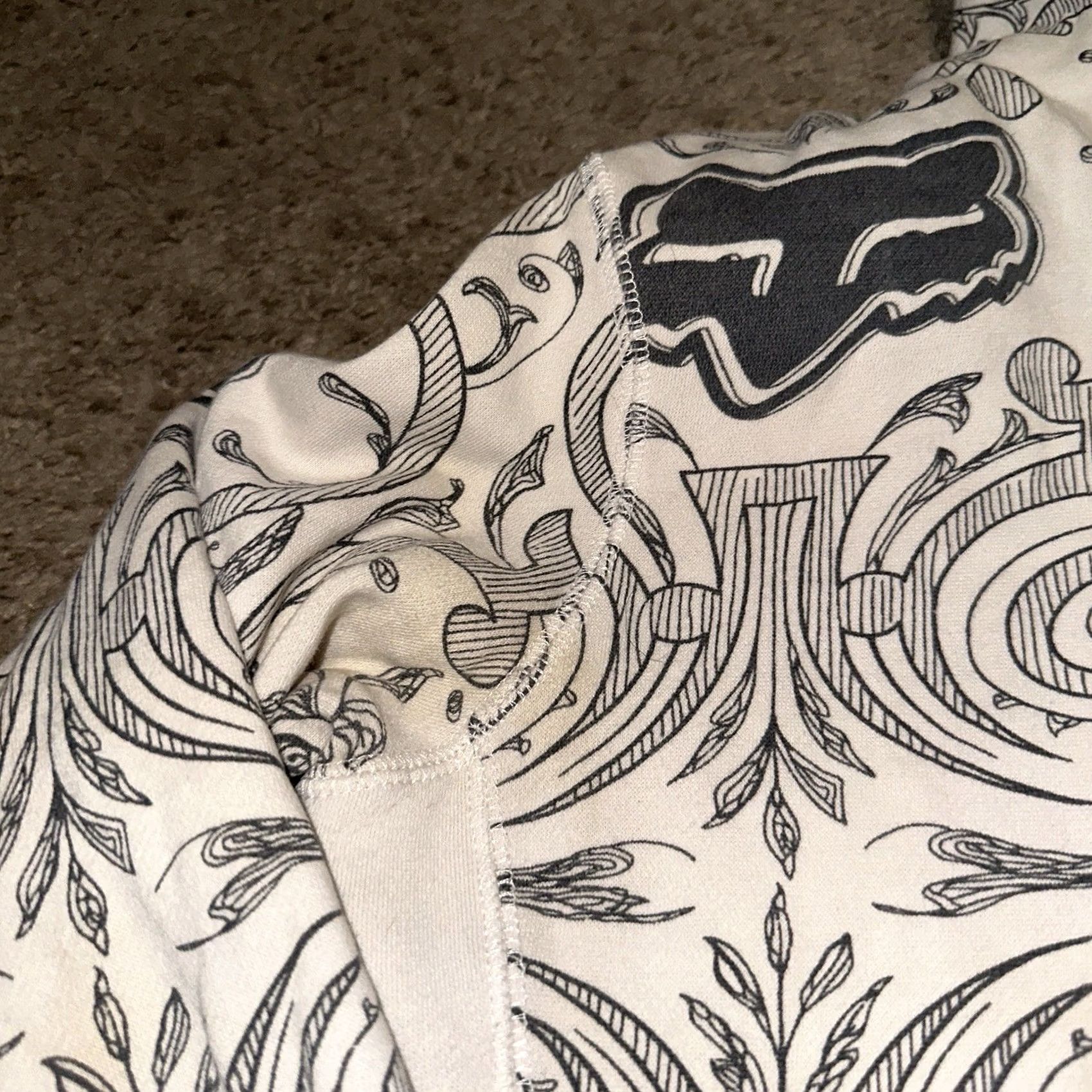 Vintage VINTAGE Fox Racing Hoodie Womens M Full Zip Grunge Motocross Y2K Skater Cream Logo Zip Winter Fall Spring Summer Size M / US 6-8 / IT 42-44 - 3 Thumbnail