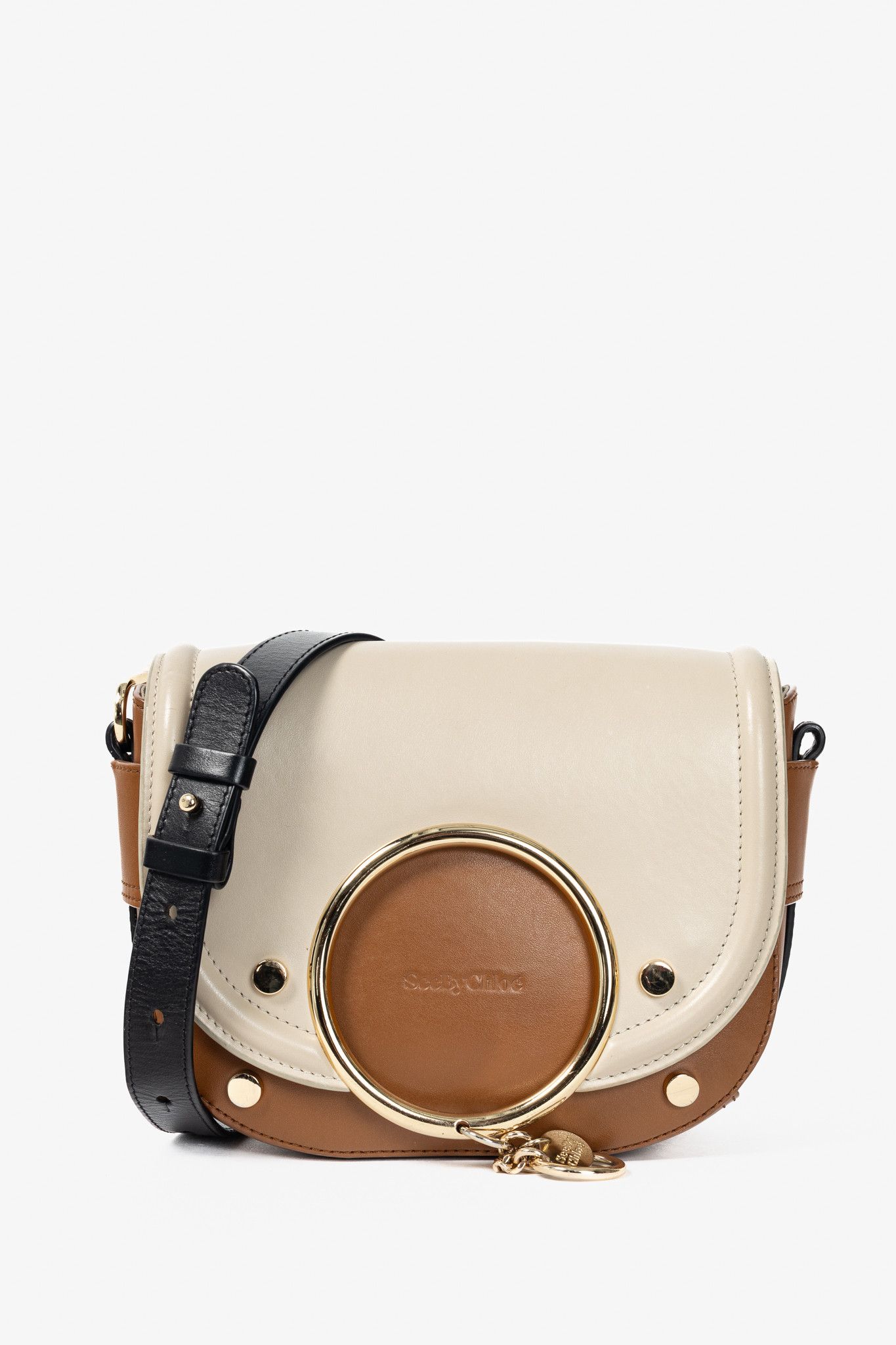See by Chloe See by Chloe Mara Cement Beige Cutout-Flap Shoulder Bag Size ONE SIZE - 1 Thumbnail