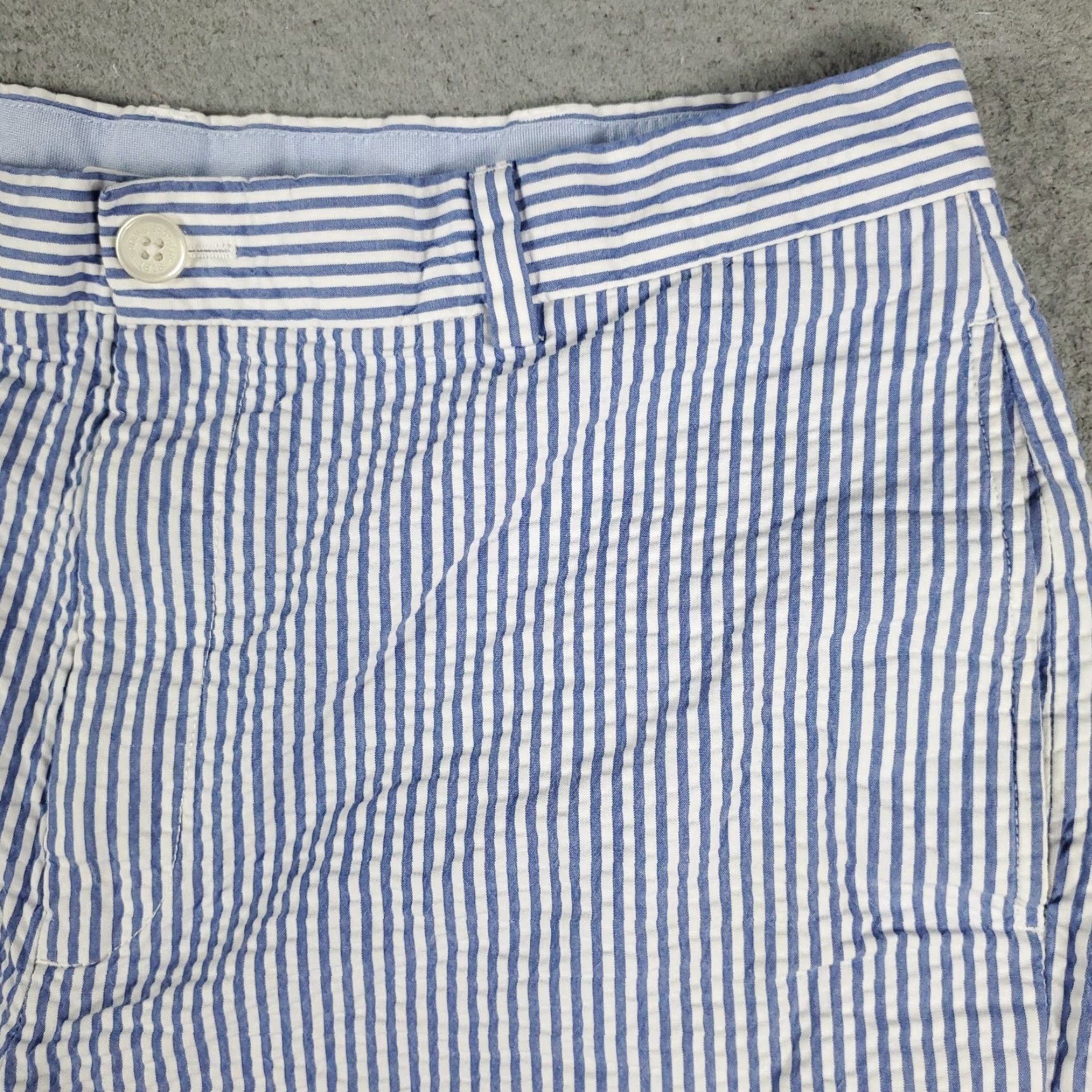 Brooks Brothers VINTAGE Brooks Brothers Shorts Mens Size 36 Chino Flat Front Blue Striped Cotton Casual Office Size US 36 / EU 52 - 3 Thumbnail