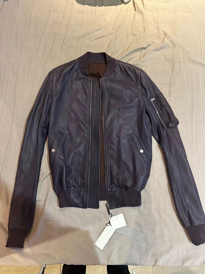 Rick Owens rick owens ro leather pilot jacket midnight purple-2508 Size US L / EU 52-54 / 3 - 3 Thumbnail