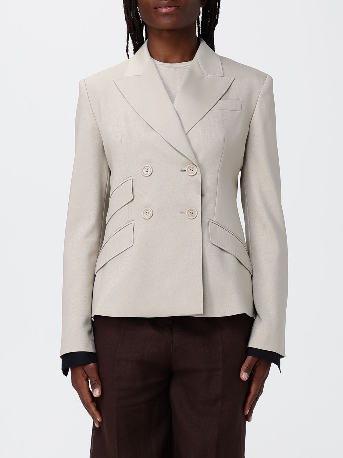 Max Mara Max Mara Jacket Woman Beige Size XS / US 0-2 / IT 36-38 - 1 Thumbnail