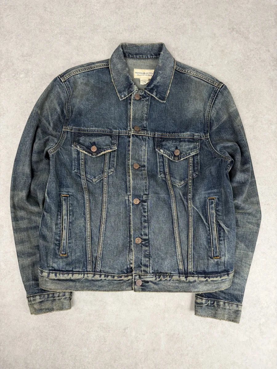 Polo Ralph Lauren 2010s Ralph Lauren Denim & Supply Blue Eagle Faded Denim Jacket Size US M / EU 48-50 / 2 - 3 Thumbnail