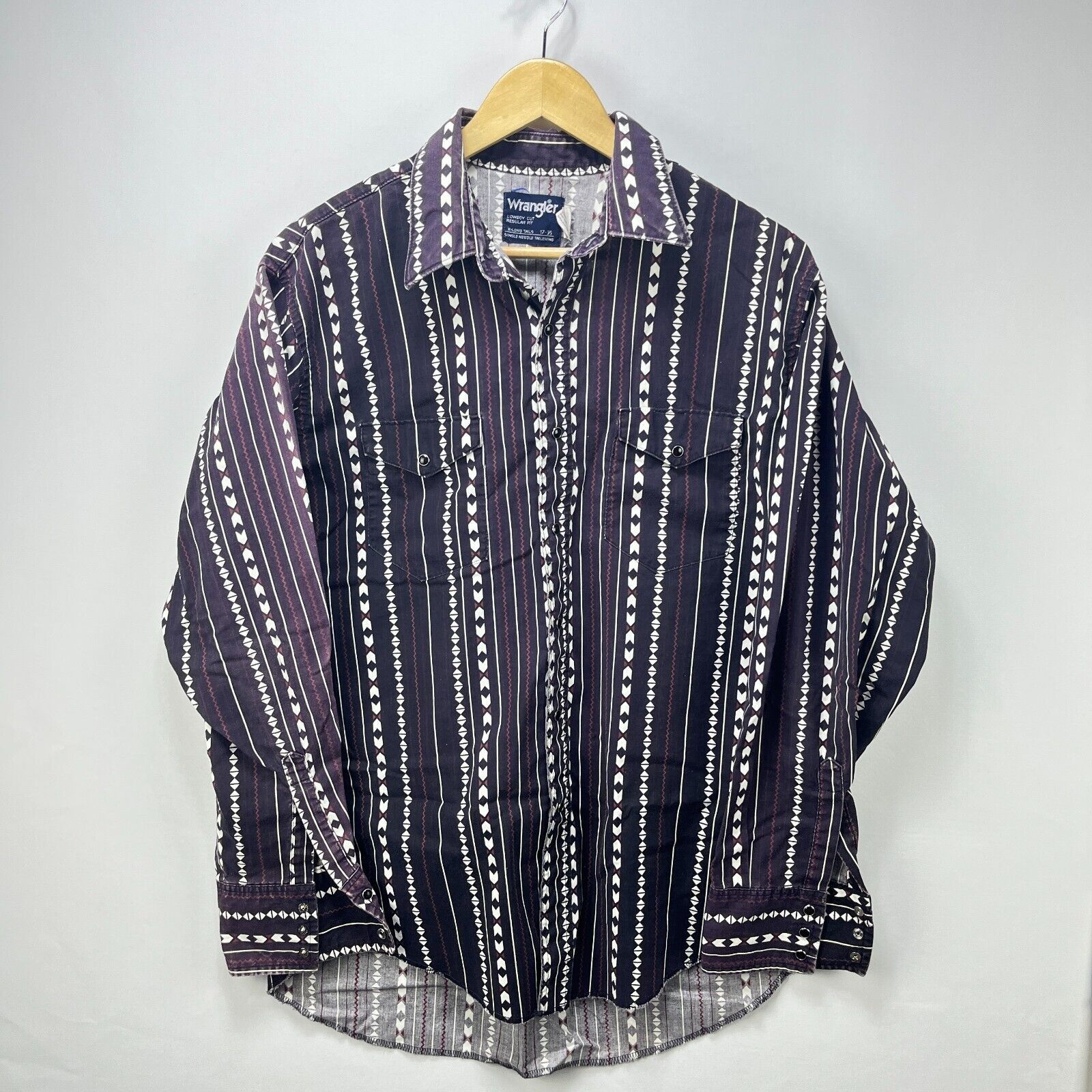 Vintage × Wrangler Vintage 90s Faded Wrangler Western Button Up Long Sleeve XL Size US XL / EU 56 / 4 - 1 Thumbnail