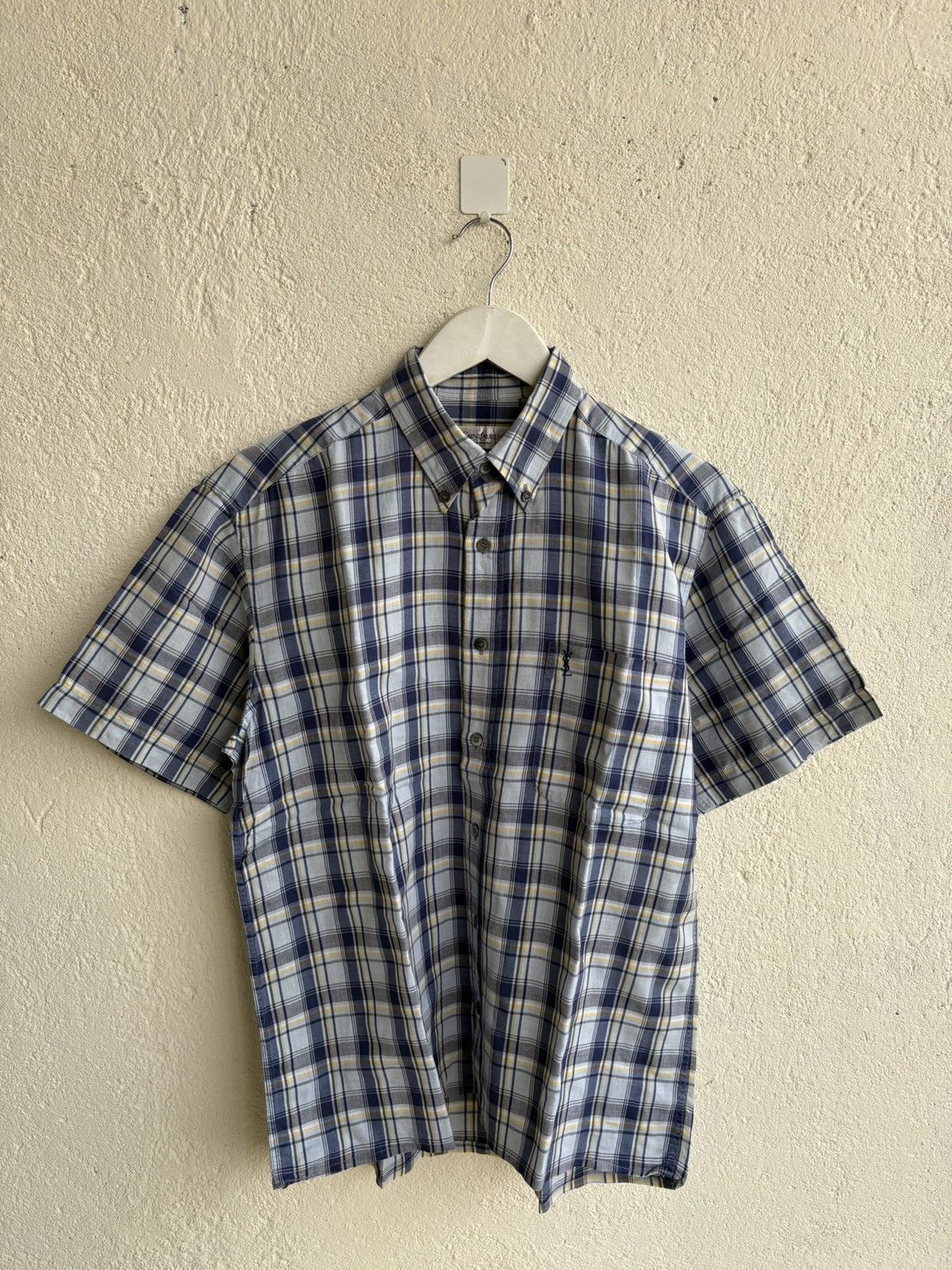 Yves Saint Laurent 90s Vintage Yves Saint laurent plaid shirt Size US L / EU 52-54 / 3 - 1 Thumbnail