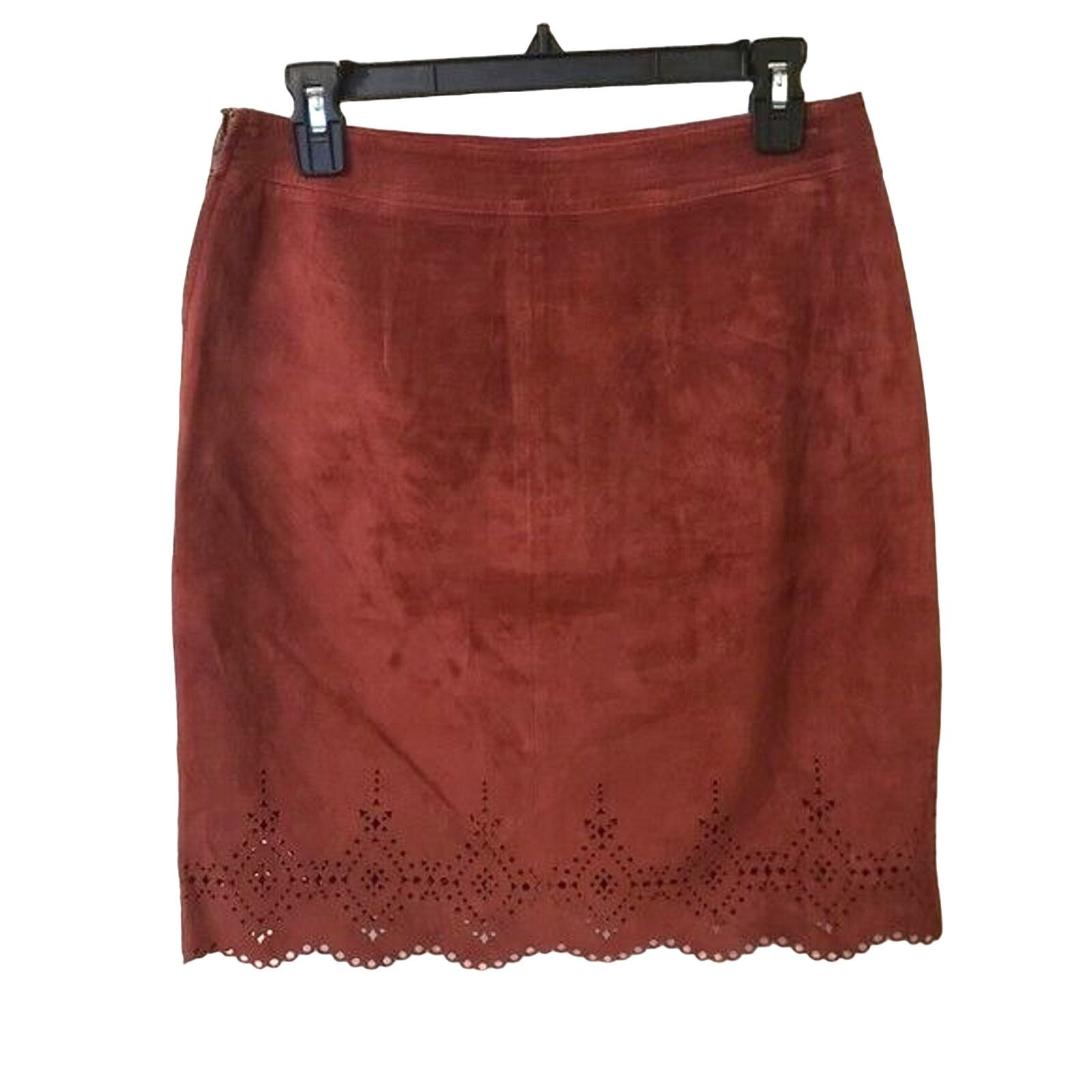 Anthropologie New Anthropologie Napa Laser Cut Leather Skirt by Maeve Sz 6 Size 28" / US 6 / IT 42 - 4 Thumbnail