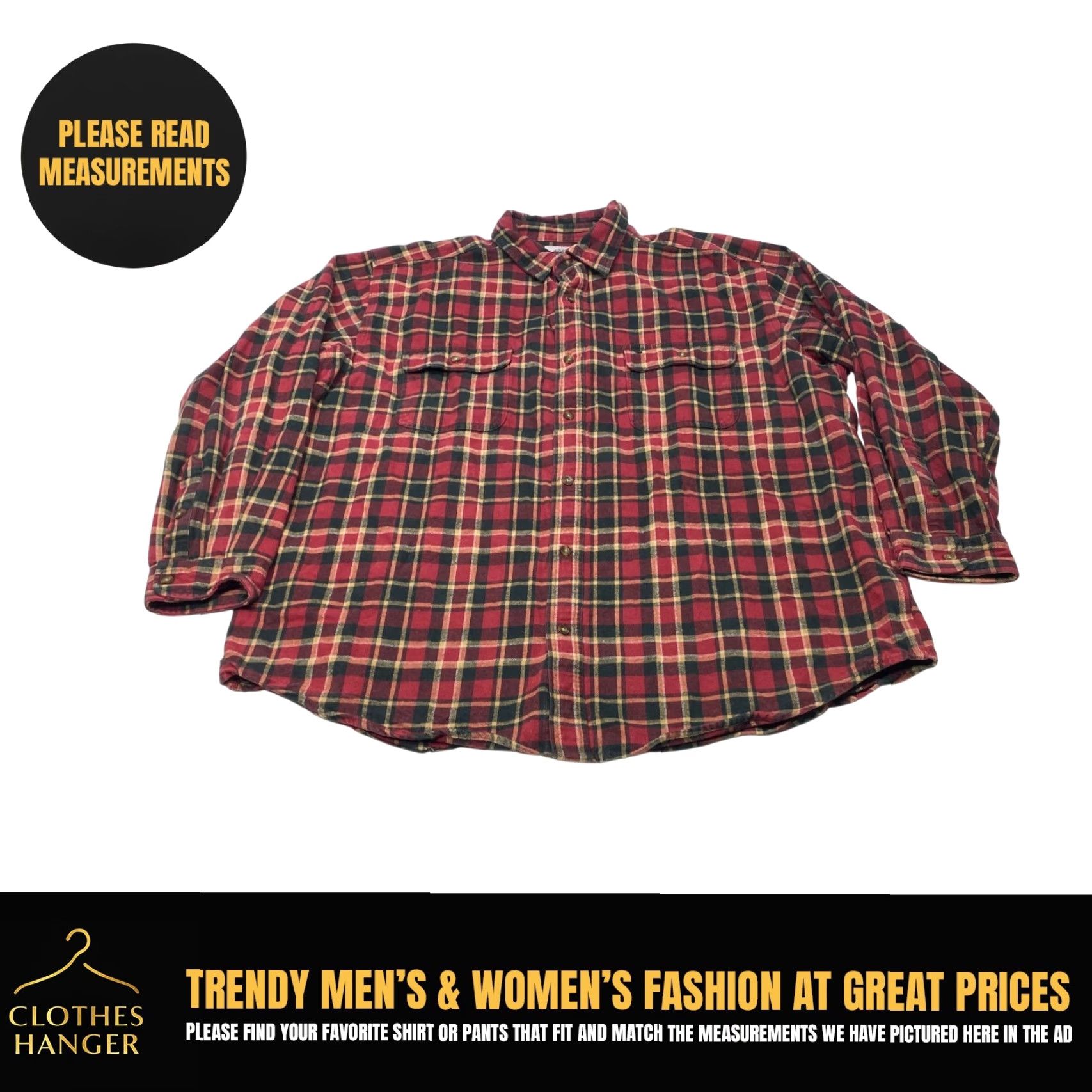 Carhartt Carhartt Mens 2XL Original Fit Hubbard Flannel Shirt Heavyweight Red Plaid Size US XXL / EU 58 / 5 - 2 Thumbnail