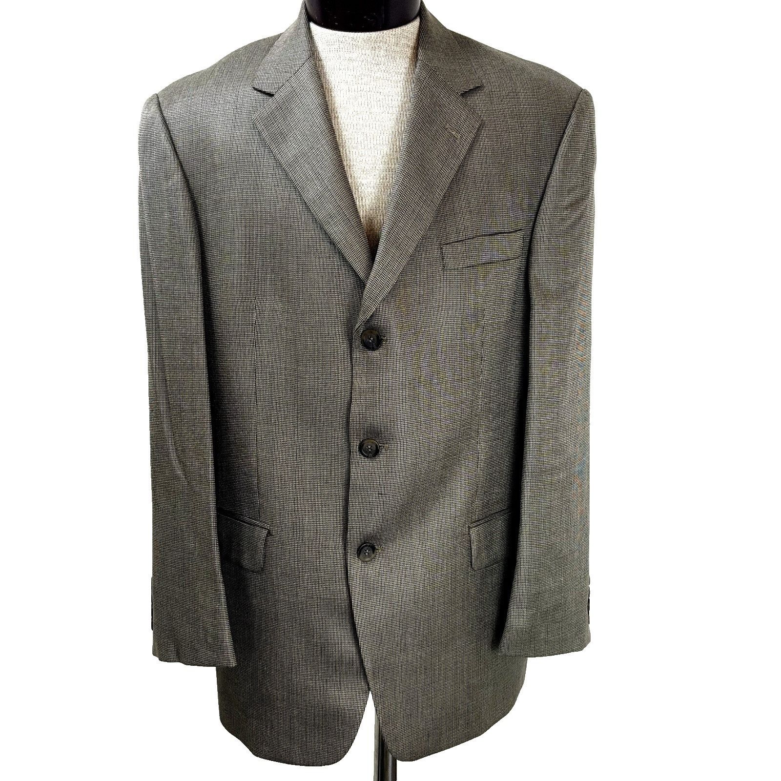 Andrew Fezza Andrew Fezza Men's Flannel Sport Coat Blazer Size 43R Silk W Size 42R - 1 Thumbnail