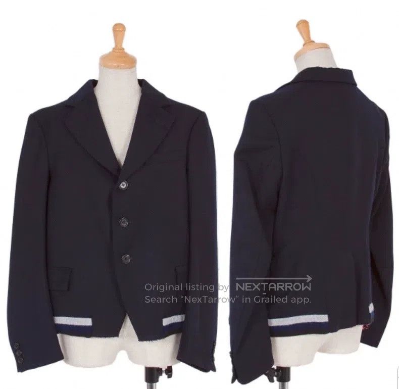 Comme des Garcons Comme Des Garcons Navy Blue Blazer with Contrasting Design Size M / US 6-8 / IT 42-44 - 1 Thumbnail
