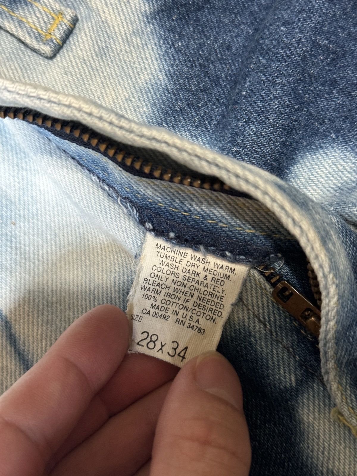 Lee × Vintage VTG 70s INSANE Lee Rider Talon Zip Slim Bleached Jeans Size US 26 / EU 42 - 5 Thumbnail