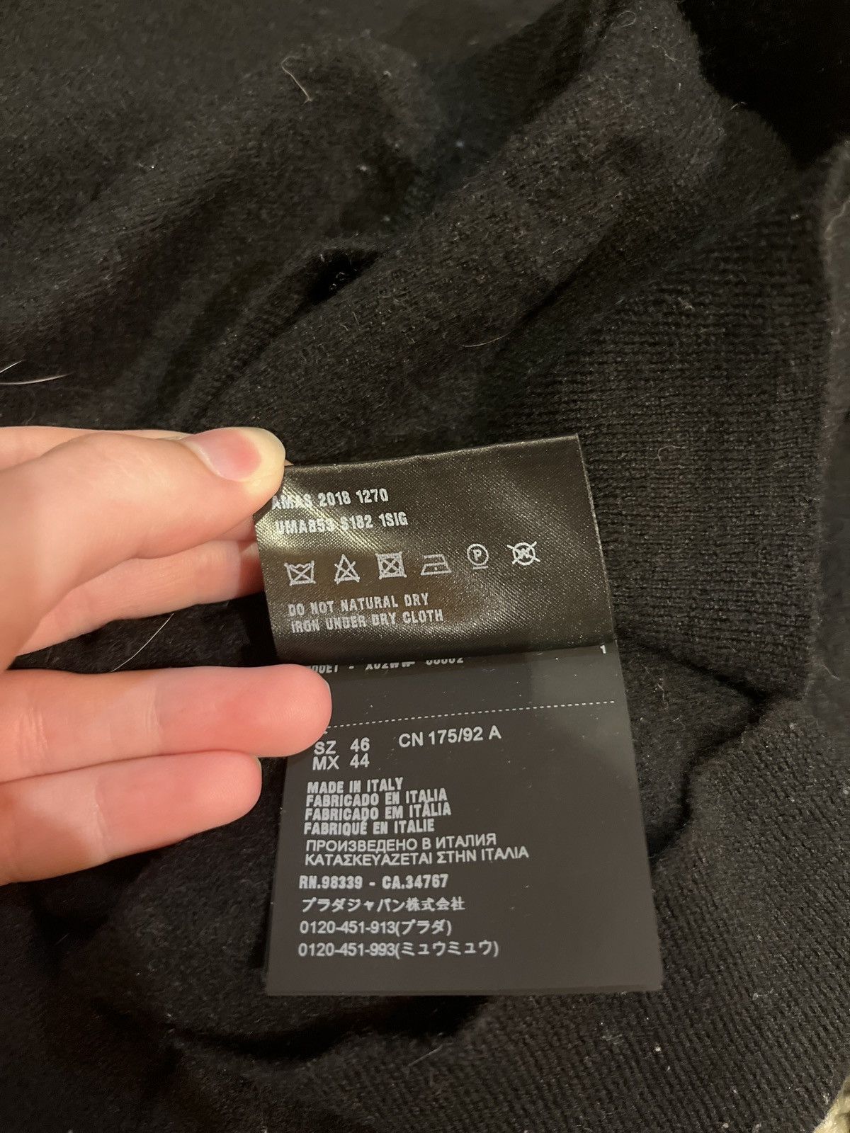 Prada Black Wool Prada polo shirt Size US S / EU 44-46 / 1 - 7 Thumbnail