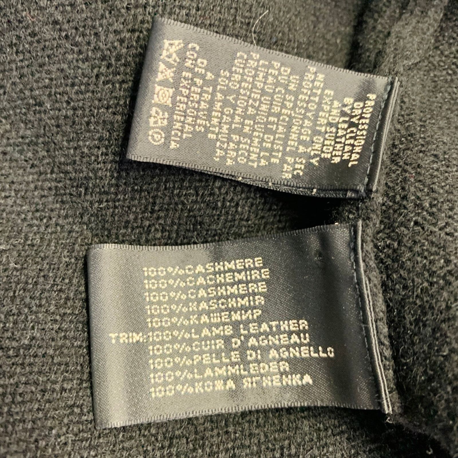 Ralph Lauren Size L Black Cashmere Lambskin Trim Open Front Cardigan Size L / US 10 / IT 46 - 8 Thumbnail
