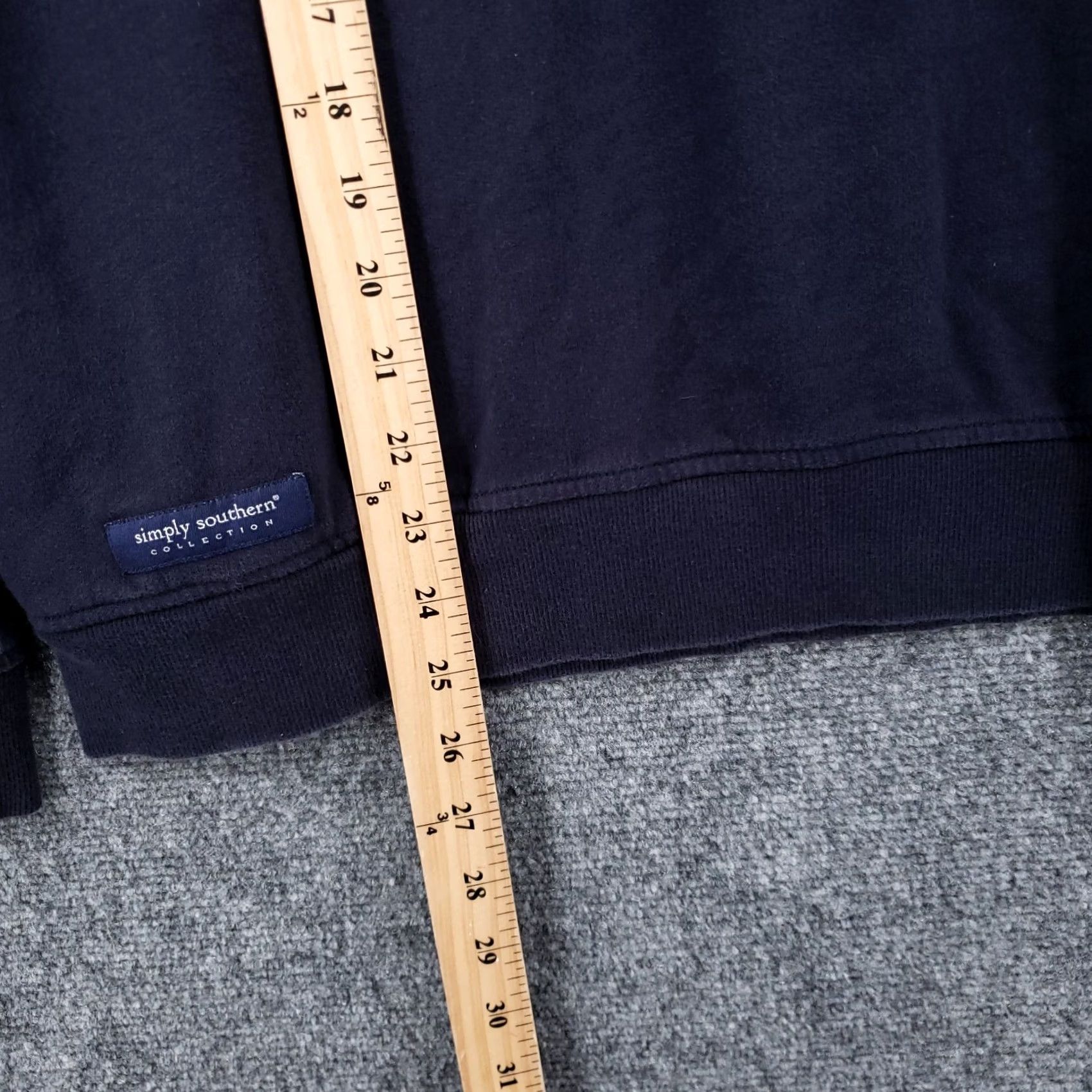 Vintage Simply Southern Sweatshirt Womens M Medium Blue Quarter Zip Fish Elbow Patch Size M / US 6-8 / IT 42-44 - 6 Thumbnail