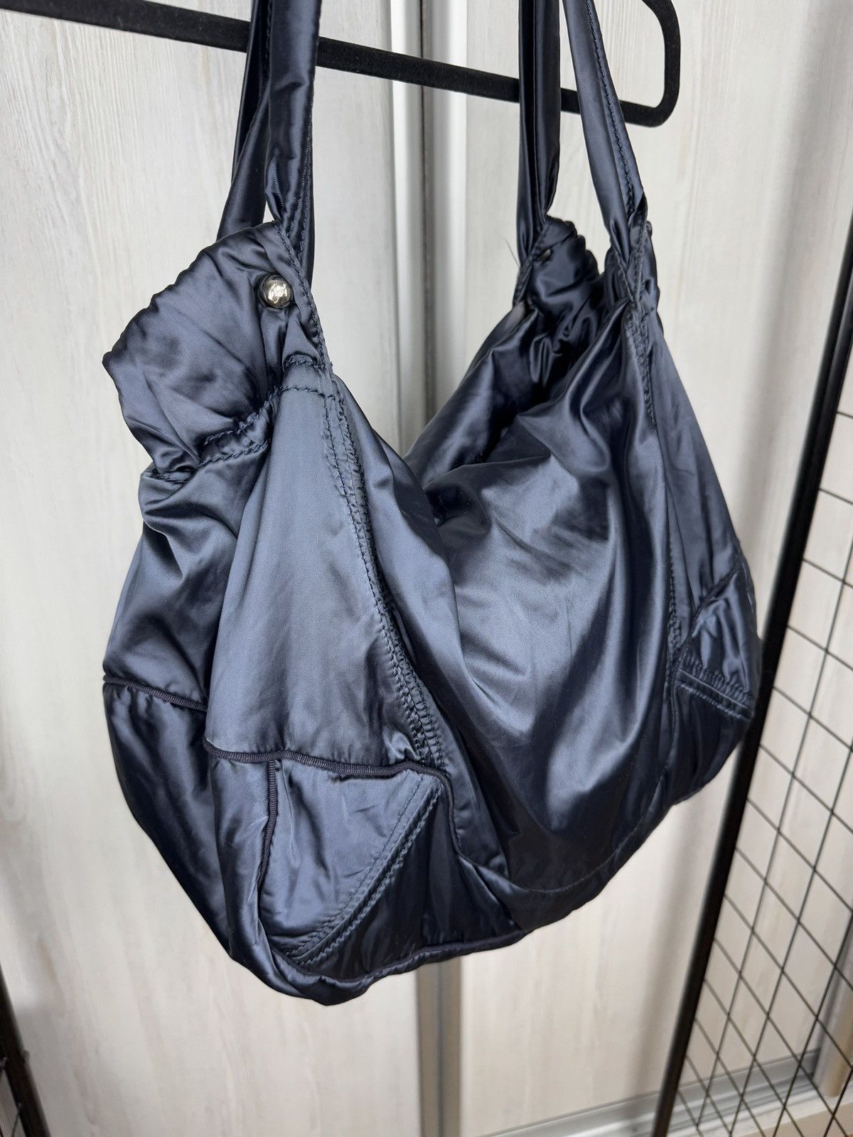 Fay Fay Dark blue made in EU Shiny Textile Leather Hobo Bag Size ONE SIZE - 5 Thumbnail