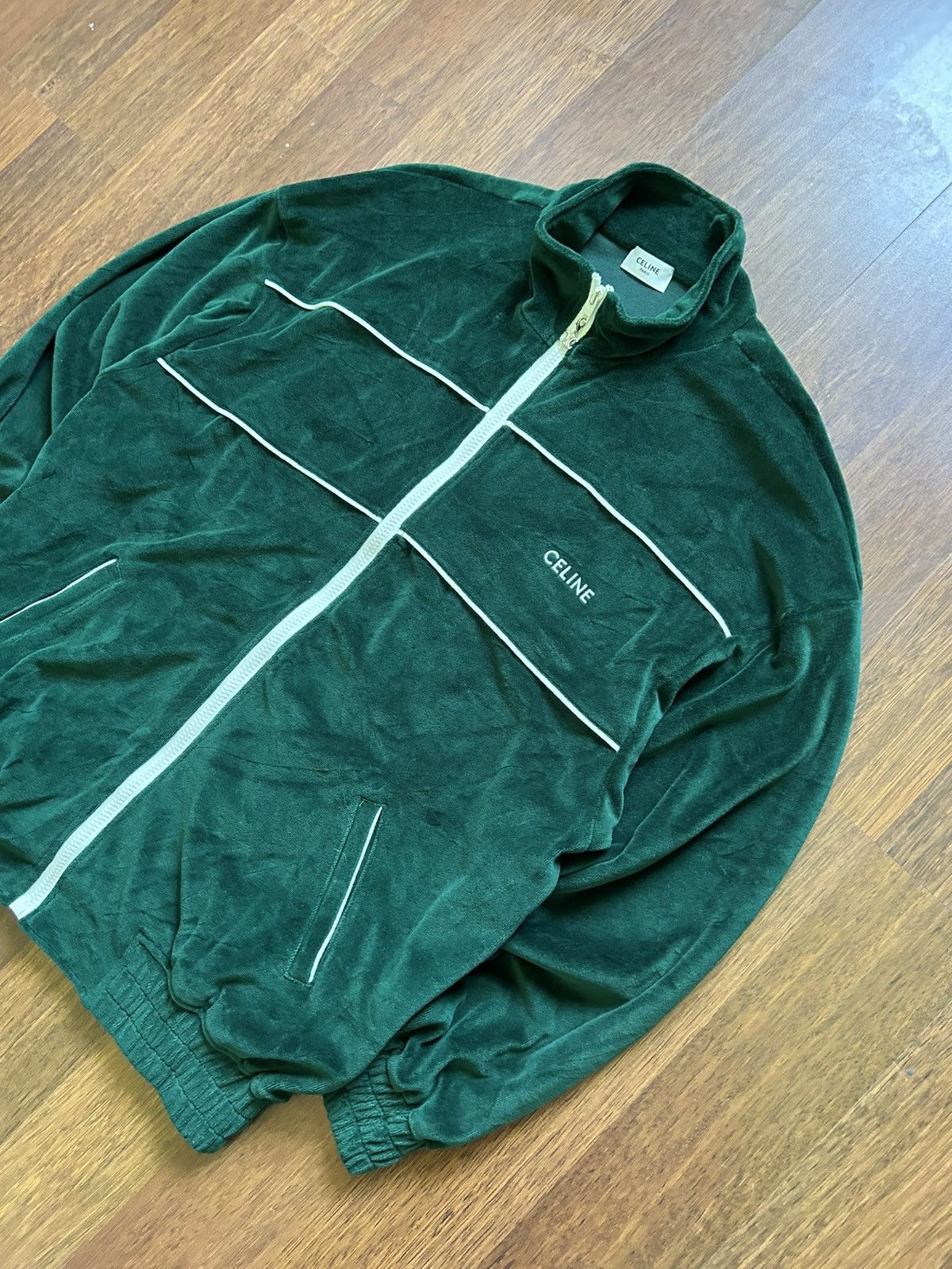 Celine Celine Paris Velour Sweat Zip Hoodie Luxury Style Men’s Sz M Size US M / EU 48-50 / 2 - 3 Thumbnail
